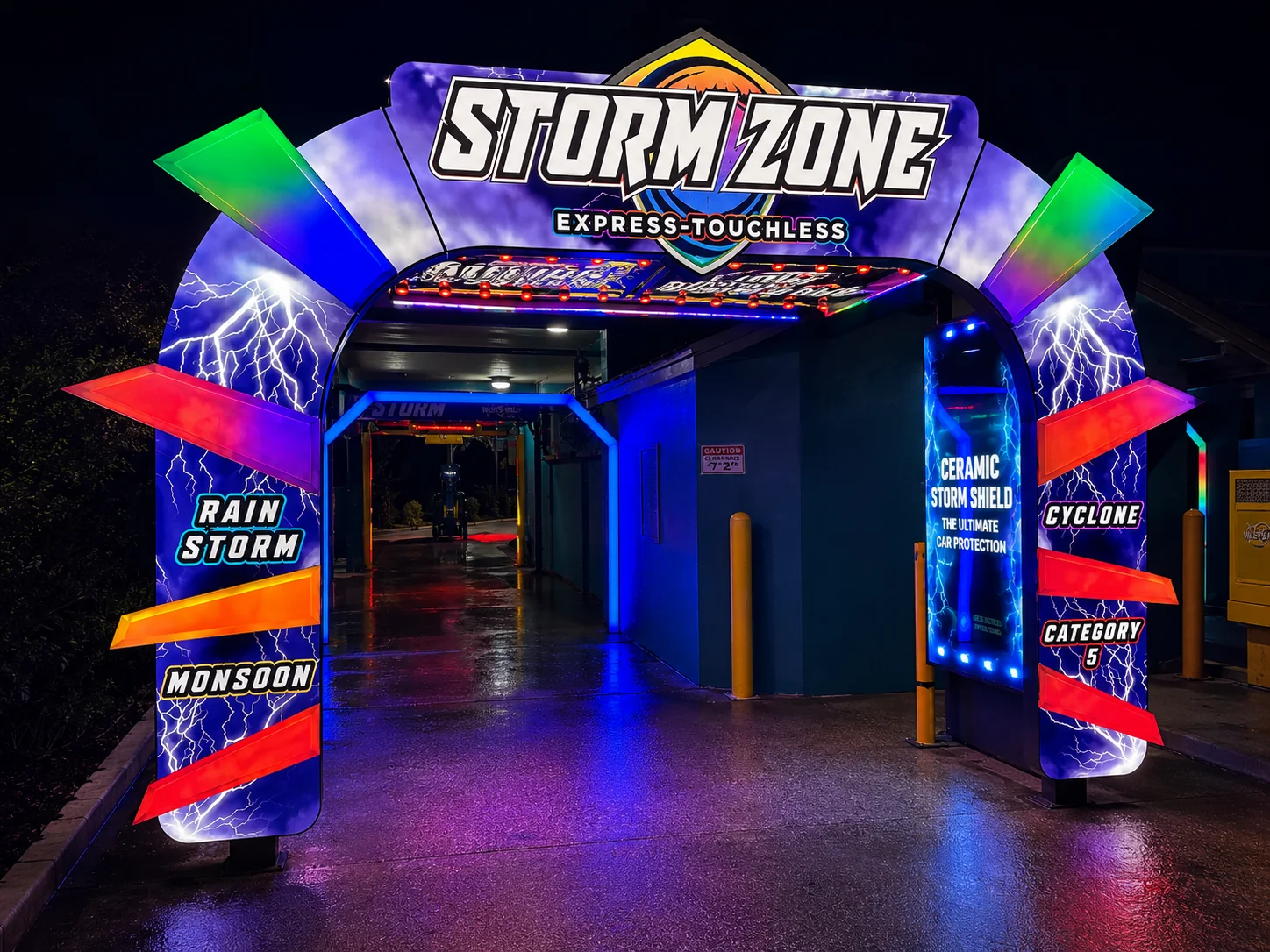 Washie Storm Zone touchless wash entrance